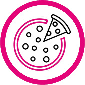 Pizza tijdens bowlen